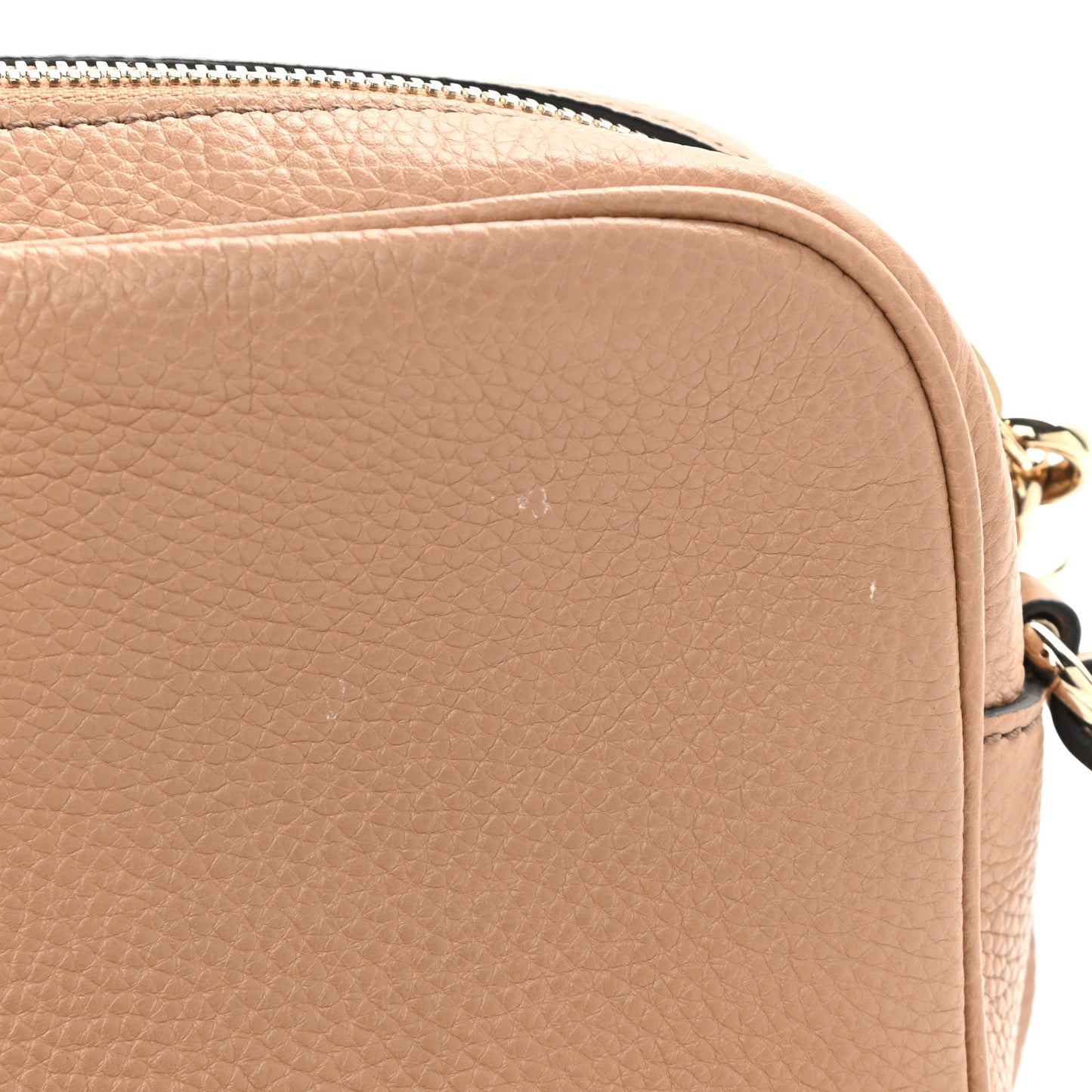 Pebbled Calfskin Small Soho Disco Bag Camelia