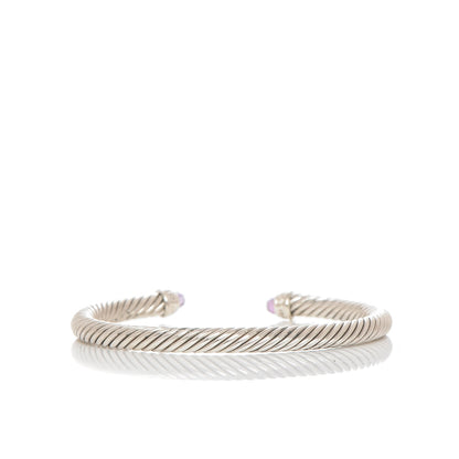 David Yurman Sterling Silver Diamond Amethyst 5mm Cable Classics Bracelet 3 of 4