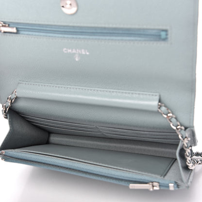 Chanel Caviar Quilted Wallet On Chain WOC Light Blue 5 of 11