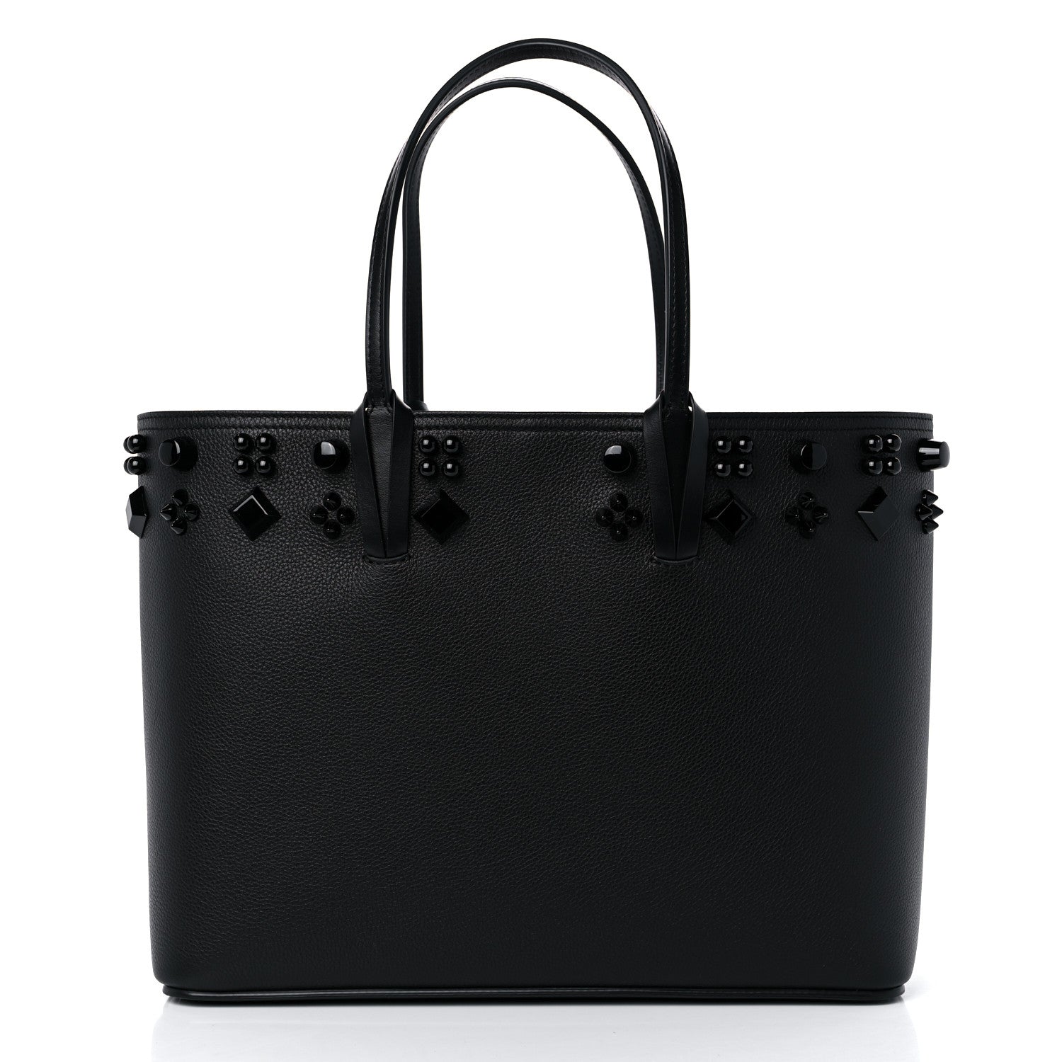 Christian Louboutin Calfskin Empire Spike Studded East West Cabata Tote Black 3 of 10