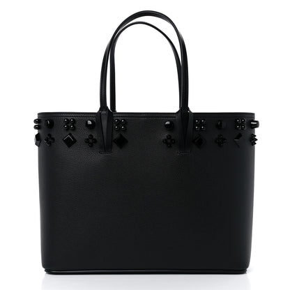 Christian Louboutin Calfskin Empire Spike Studded East West Cabata Tote Black 3 of 10