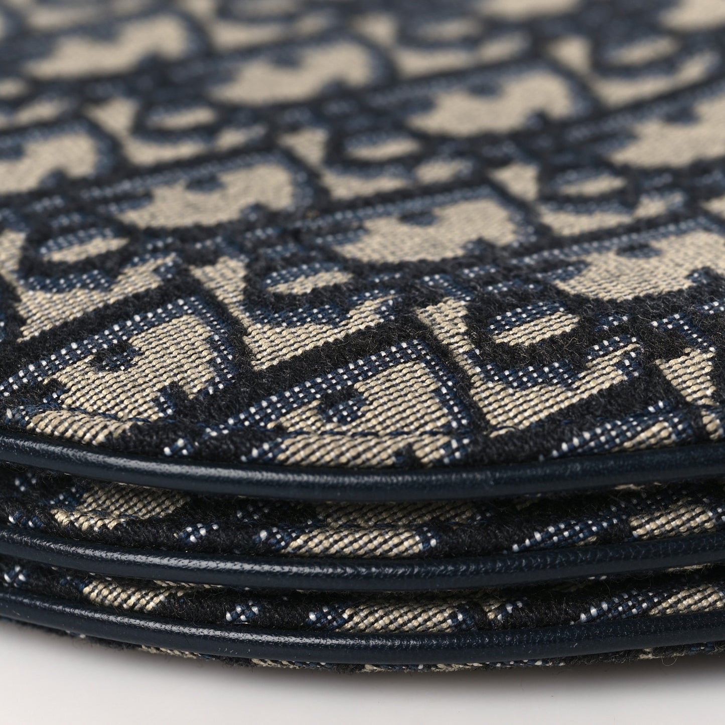 Oblique Saddle Pouch With Strap Navy Blue