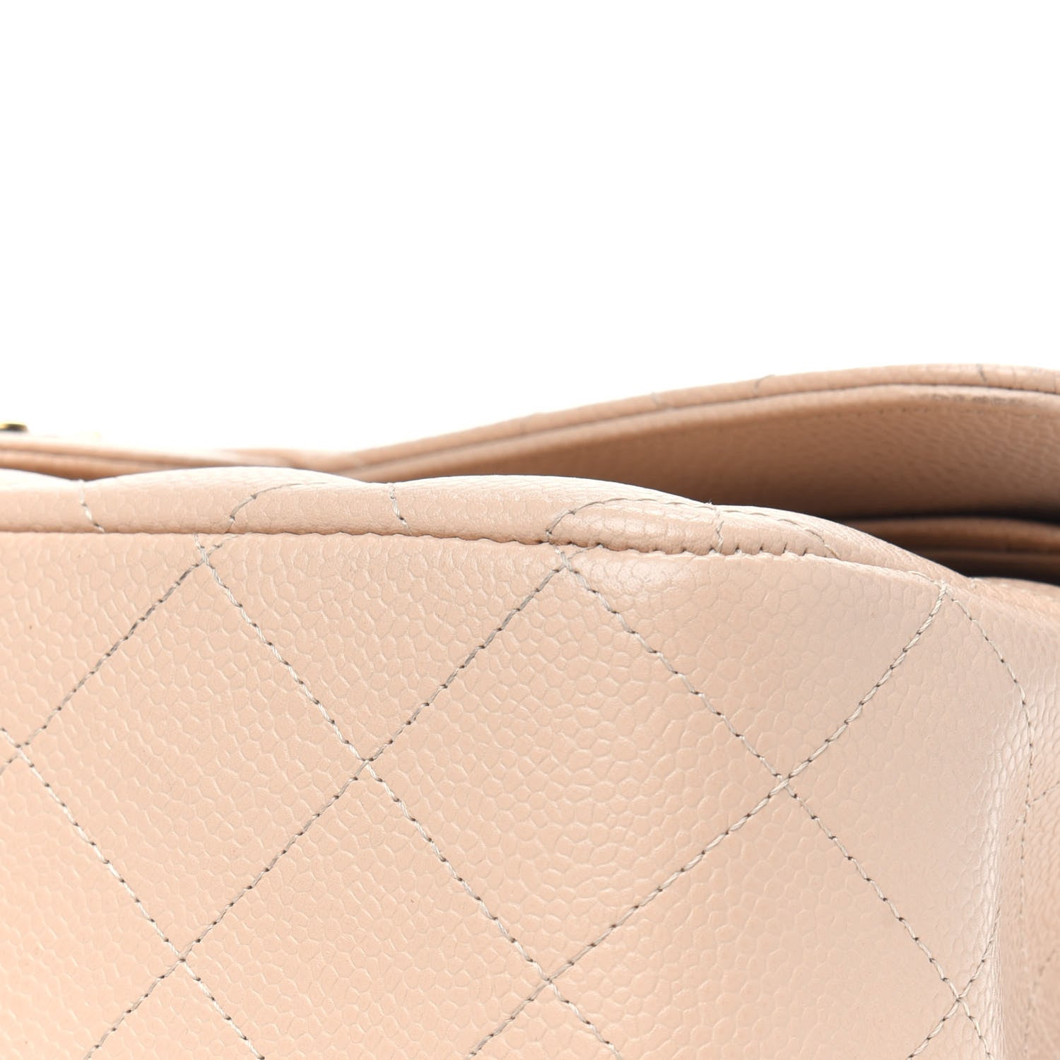 Chanel Caviar Quilted Jumbo Double Flap Light Beige 14 of 22