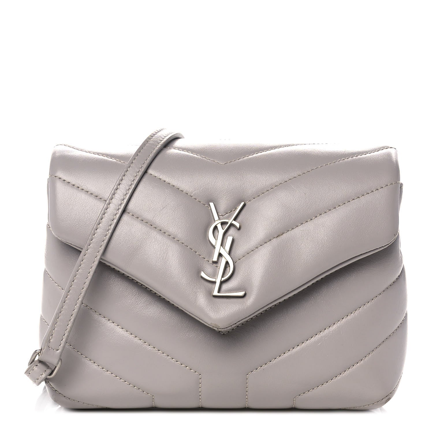 Saint Laurent Calfskin Y Quilted Monogram Toy Loulou Satchel Granite 1 of 13