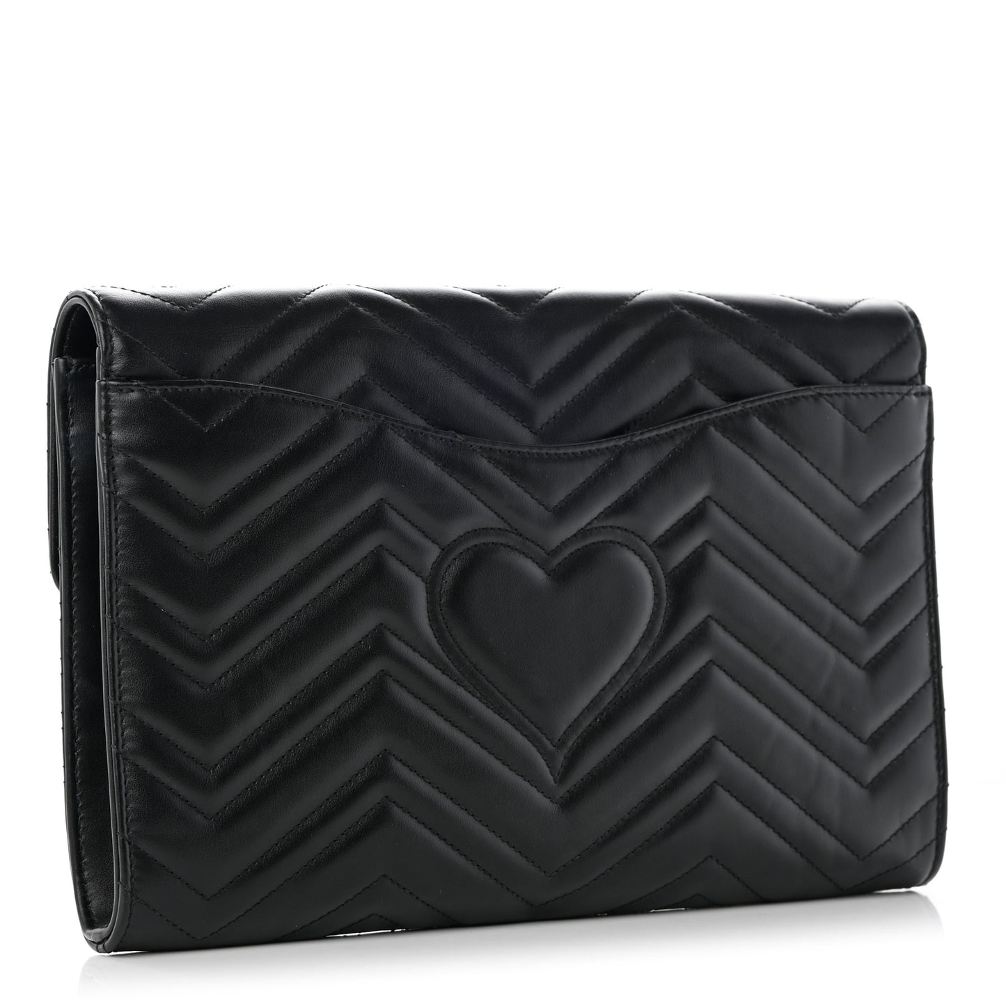 Calfskin Matelasse GG Marmont Clutch Black