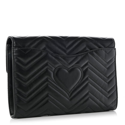 Gucci Calfskin Matelasse GG Marmont Clutch Black 3 of 12