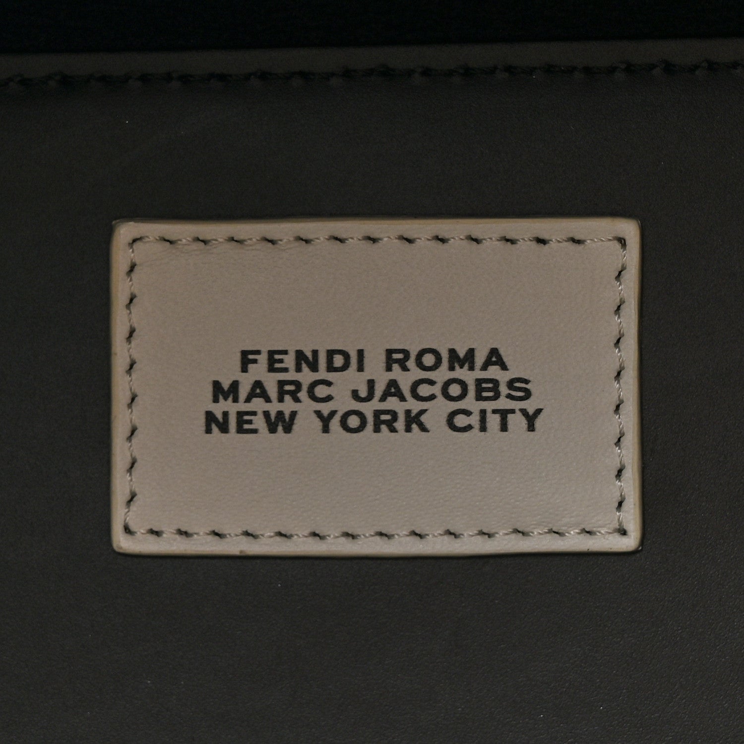 Fendi X MARC JACOBS Vitello King Logo Print Medium Fendi Sunshine Shopper Tote Black White 6 of 9