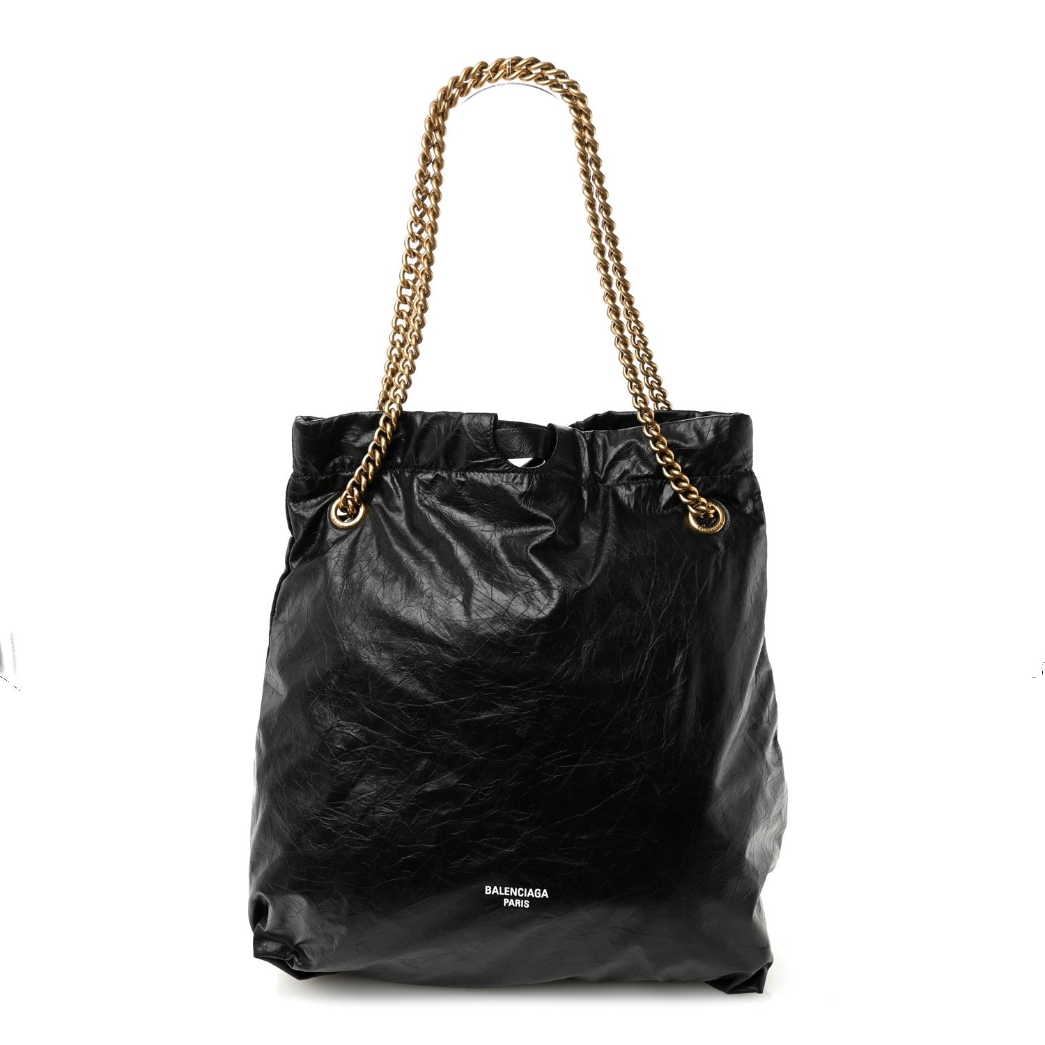 Balenciaga Crushed Calfskin Crush Medium Chain Tote Black 1 of 9