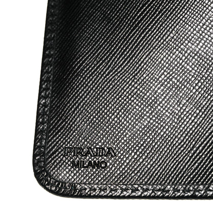 Prada Saffiano Metal Compact Wallet Black 9 of 10