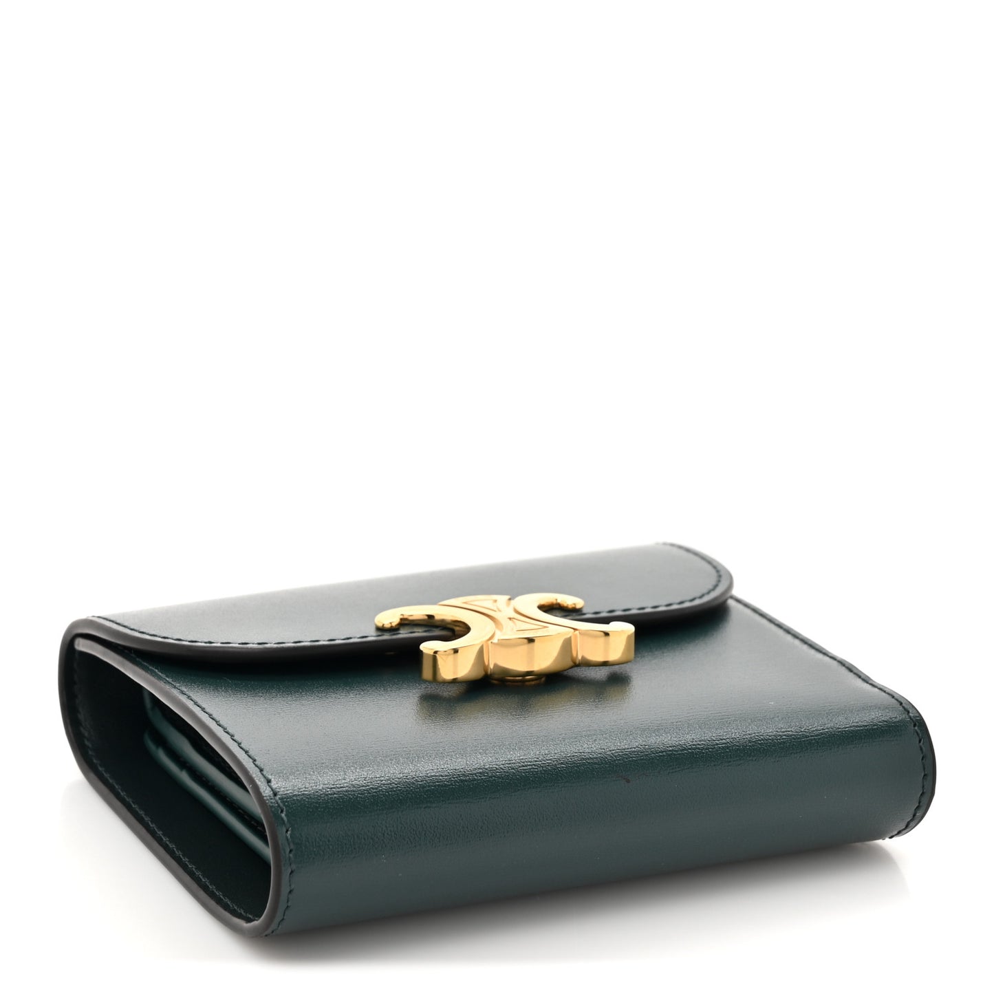 Shiny Smooth Lambskin Small Triomphe Wallet Amazone