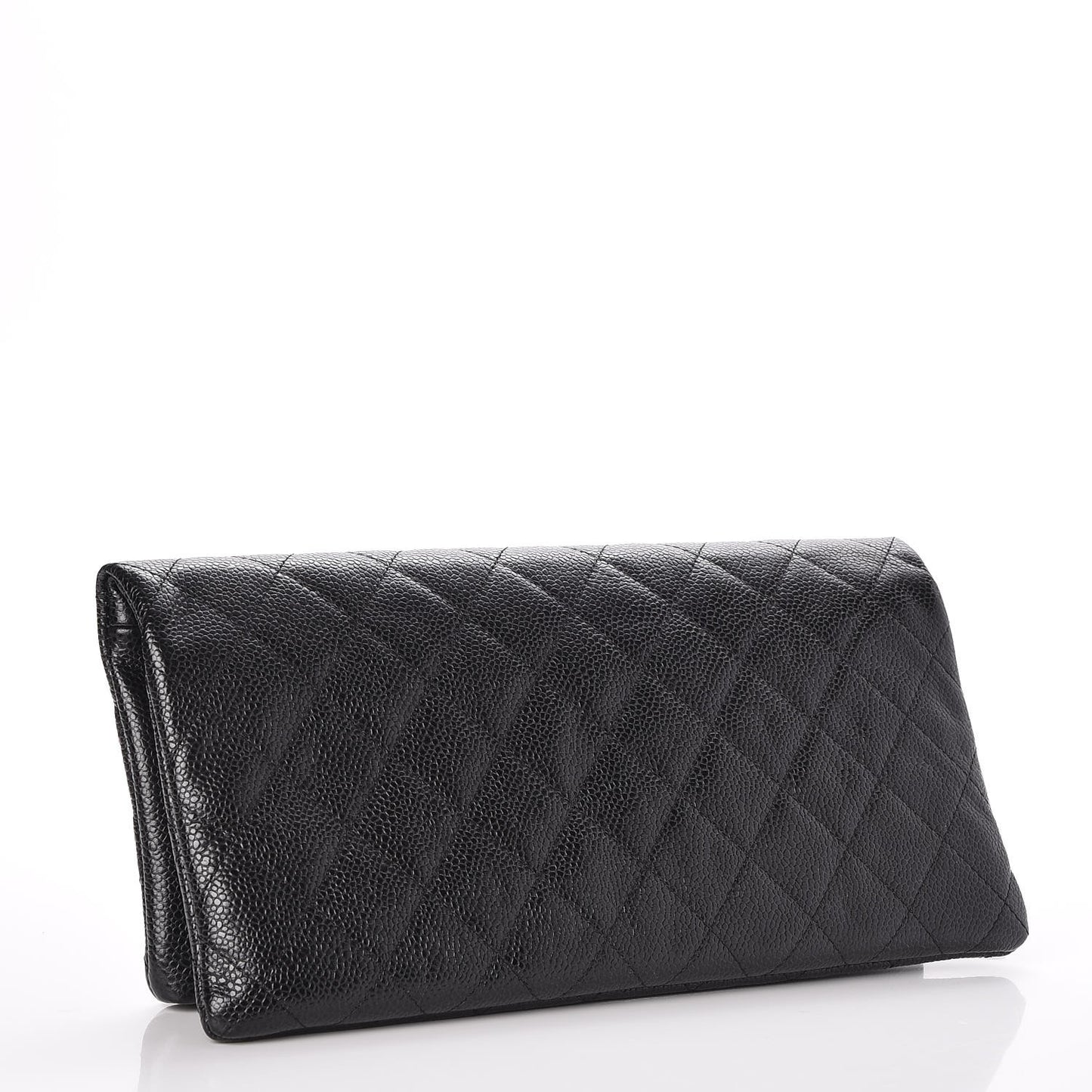 Caviar Quilted CC Beauty Clutch Black