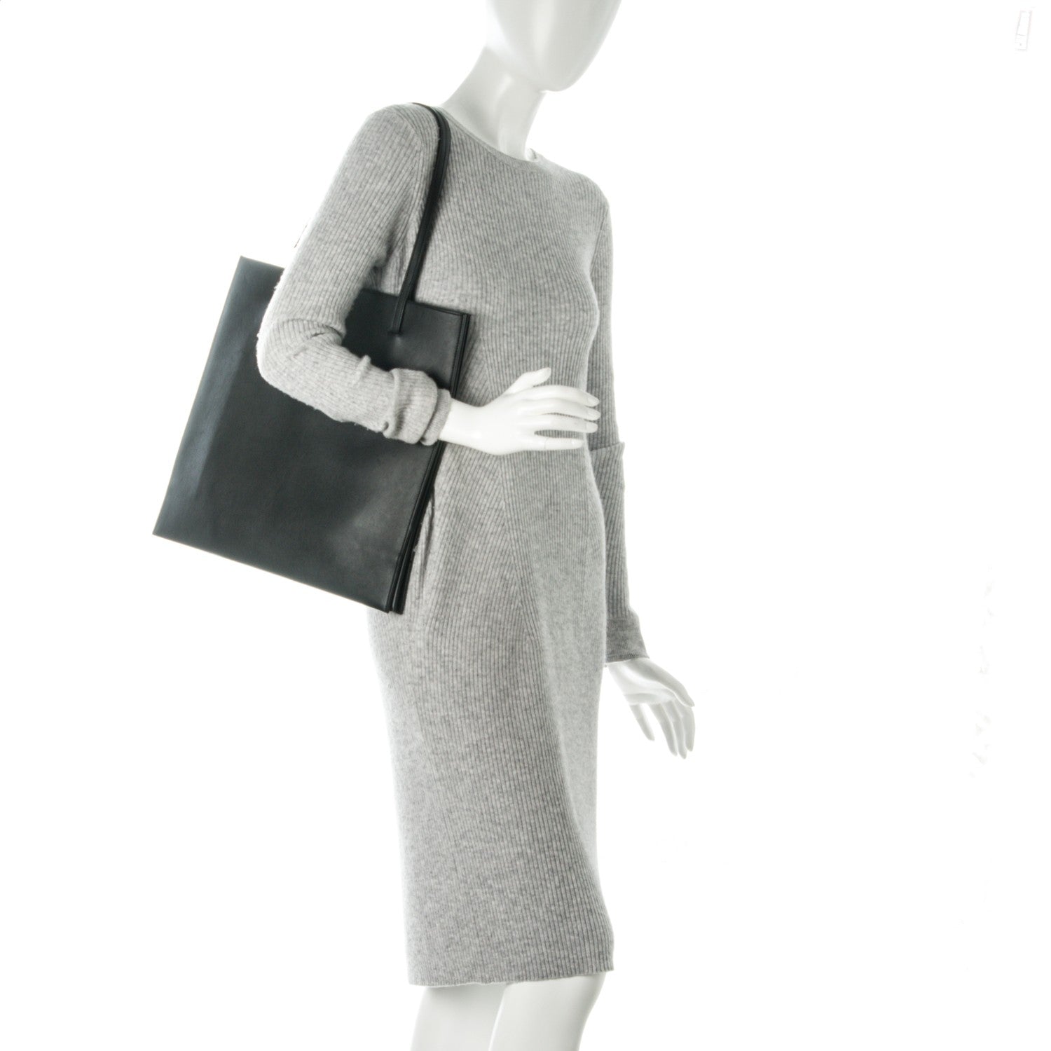 Celine Smooth Calfskin Triple Shopper Tote Black 2 of 8