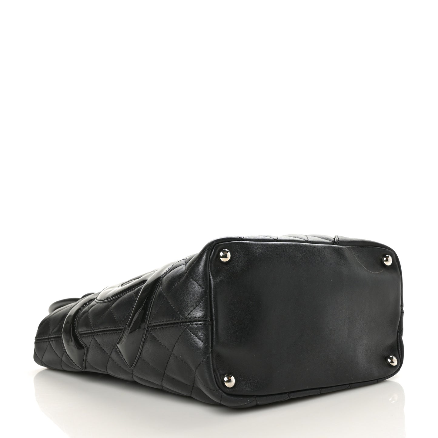 Calfskin Quilted Medium Cambon Tote Black
