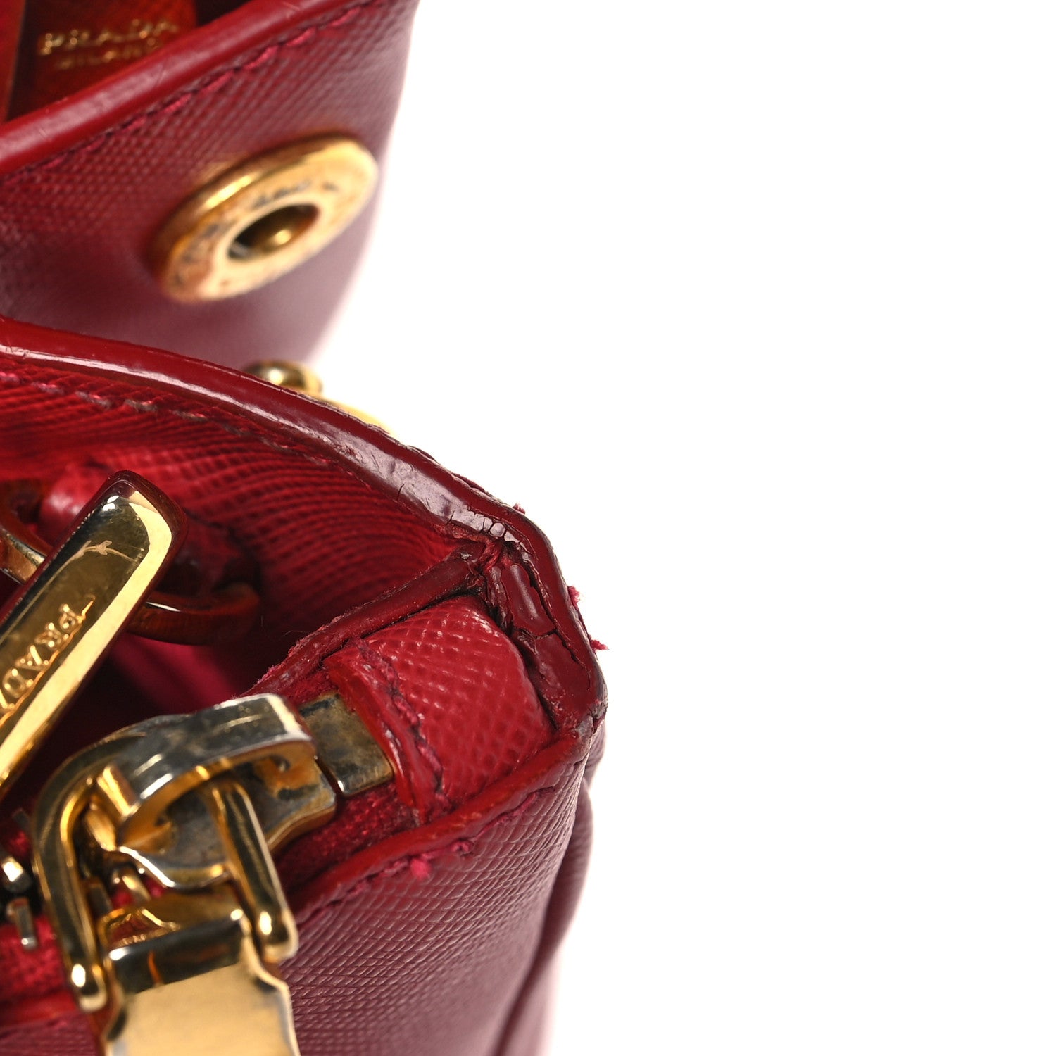 Prada Saffiano Small Galleria Double Zip Tote Fuoco 13 of 15
