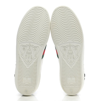 Gucci Calfskin Web Floral Embroidered Womens Ace Sneakers 38 White 5 of 10
