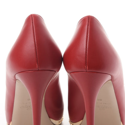 Valentino Garavani Calfskin Rockstud Platform Pumps 39 Red 12 of 12