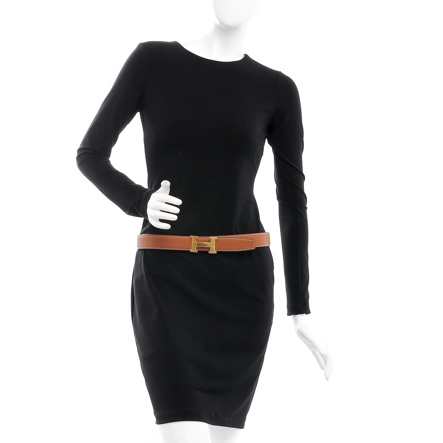 Hermes Box Togo 32mm H Belt 90 Black Gold 3 of 9