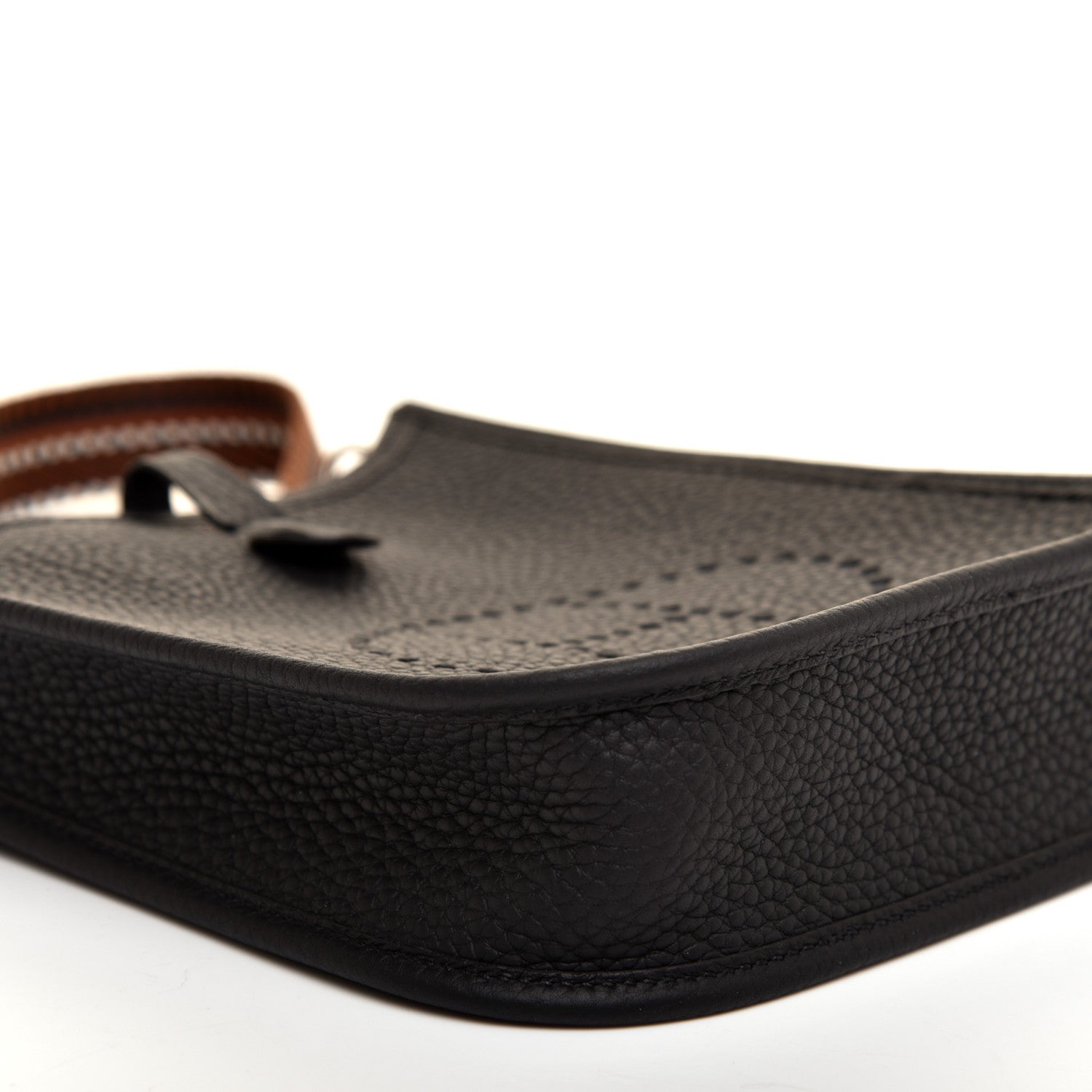 Hermes Taurillon Clemence Amazone Sangle Cavale Evelyne TPM Black Noisette 6 of 10