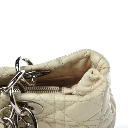 Christian Dior Lambskin Cannage Small Dior Soft Shopping Tote Off White 16 of 19