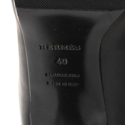 Hermes Calfskin Over The Knee Boots 40 Black 6 of 8