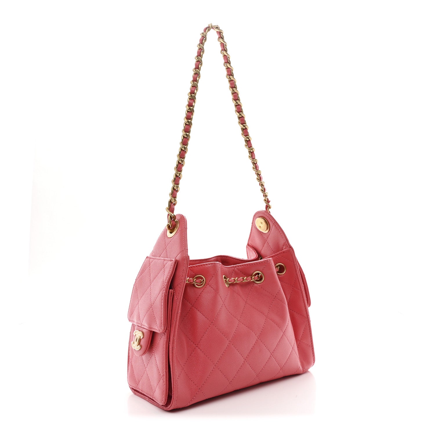 Chanel Caviar Quilted Mini Chanel 25 Handbag Coral 3 of 10