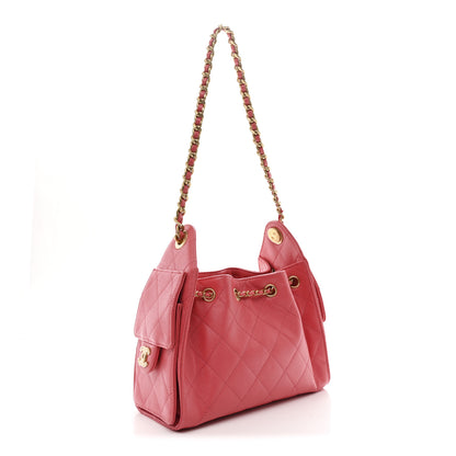 Chanel Caviar Quilted Mini Chanel 25 Handbag Coral 3 of 10