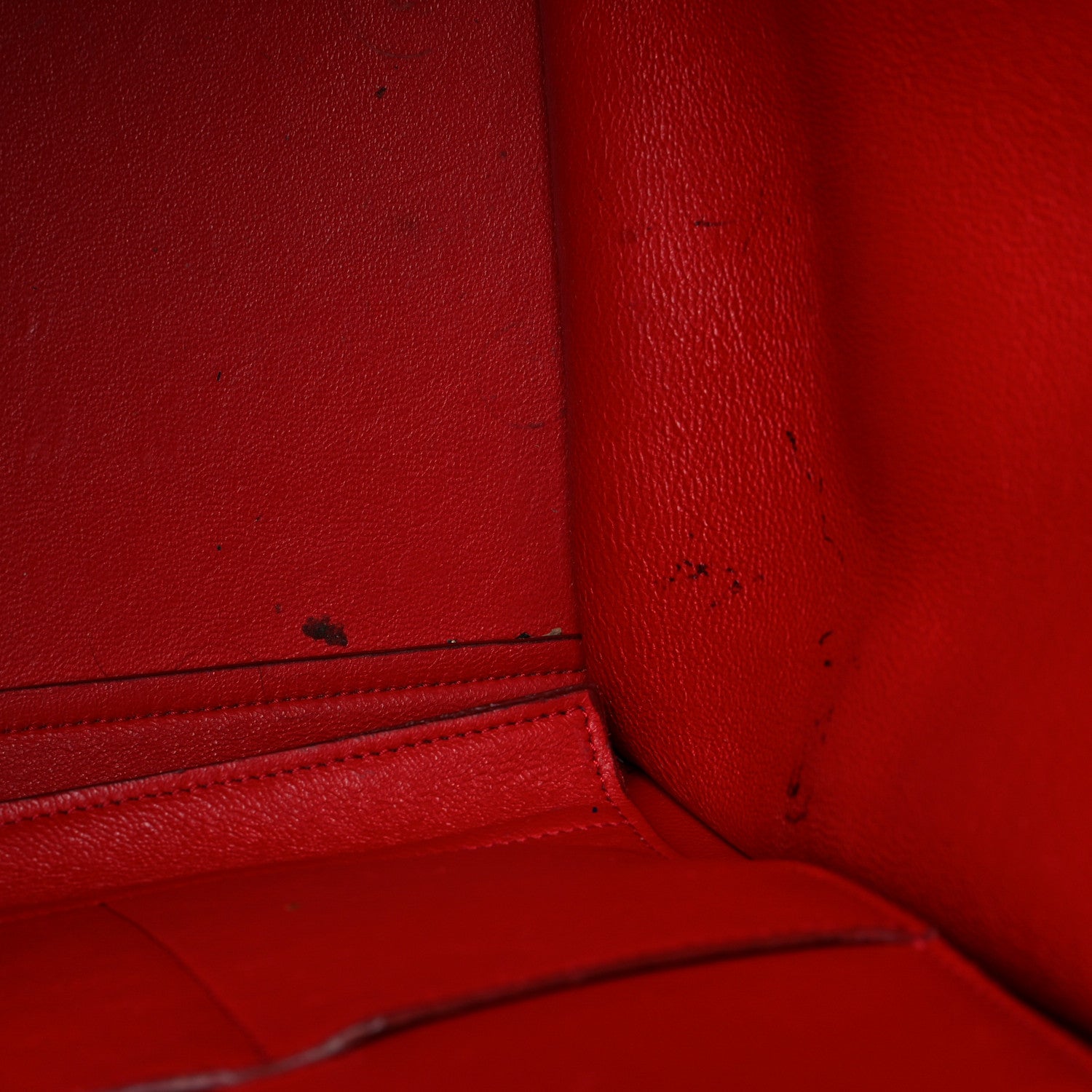 Celine Drummed Calfskin Suede Medium Trapeze Coquelicot 15 of 19
