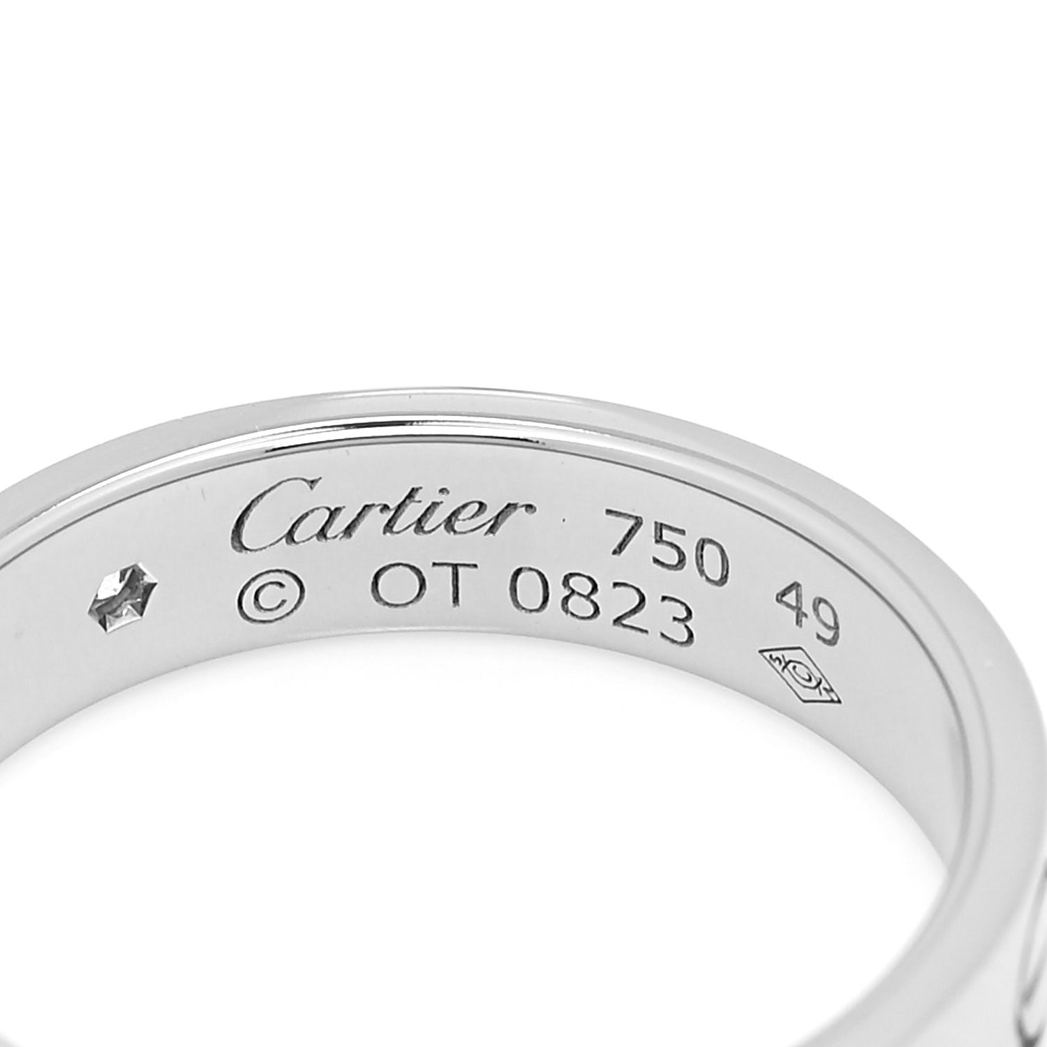 Cartier 18K White Gold Diamond 4mm LOVE Wedding Band Ring 49 4.75 4 of 4
