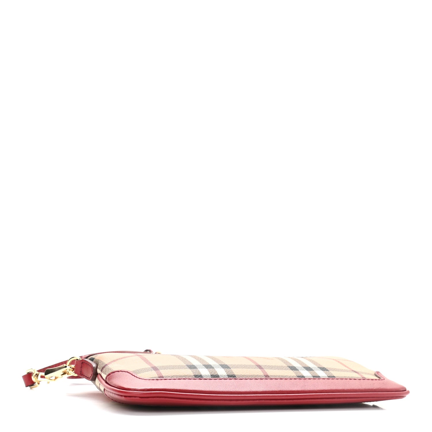 Burberry Haymarket Check Small Peyton Crossbody Clutch Bag Military Red 4 of 9