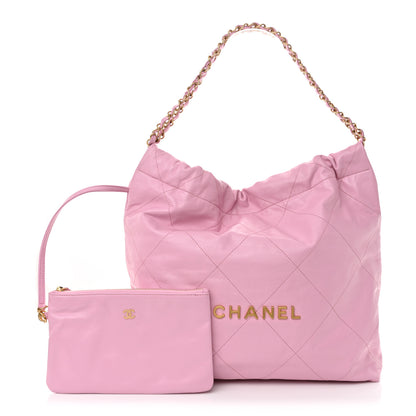 Chanel Shiny Calfskin Quilted Chanel 22 Dark Pink 3 of 11