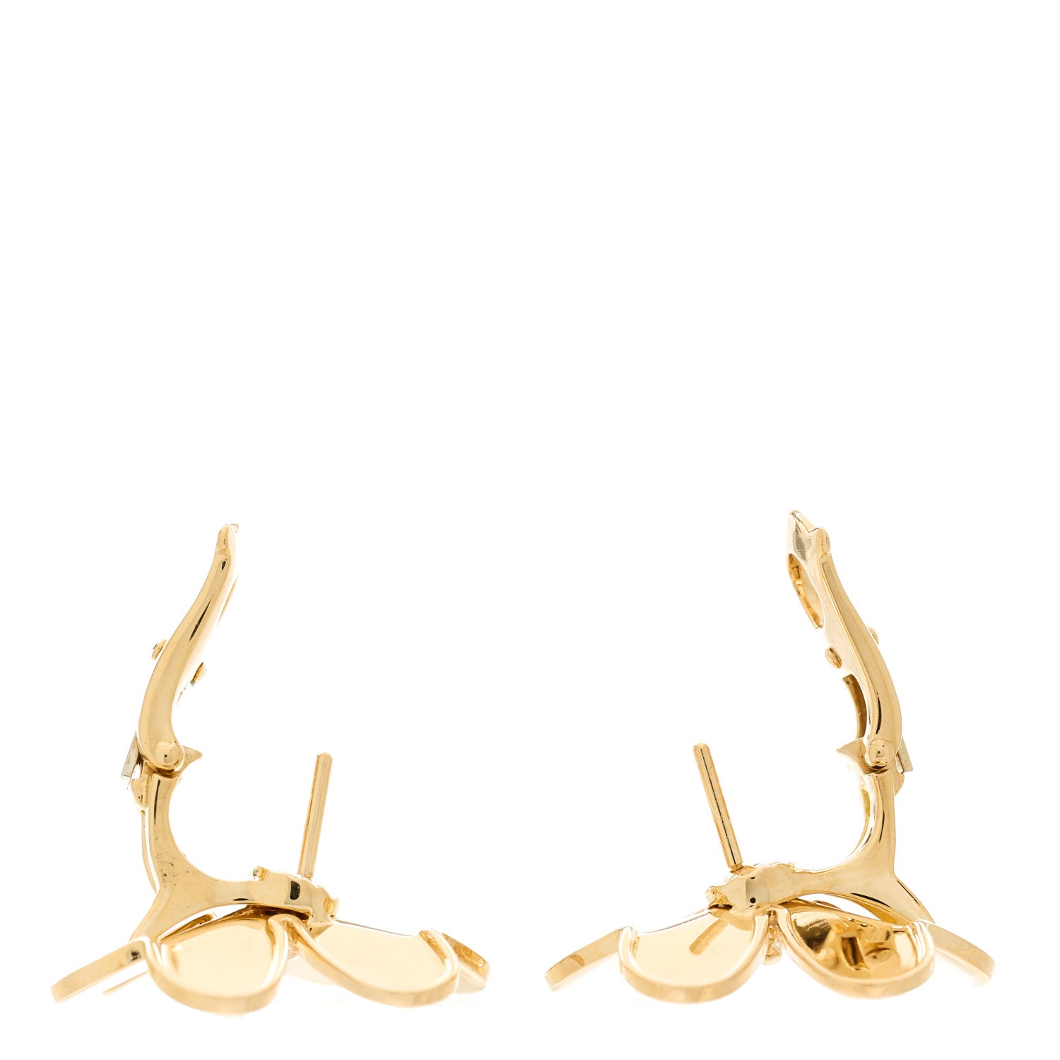 Van Cleef & Arpels 18K Yellow Gold Diamond Large Frivole Earrings 3 of 6
