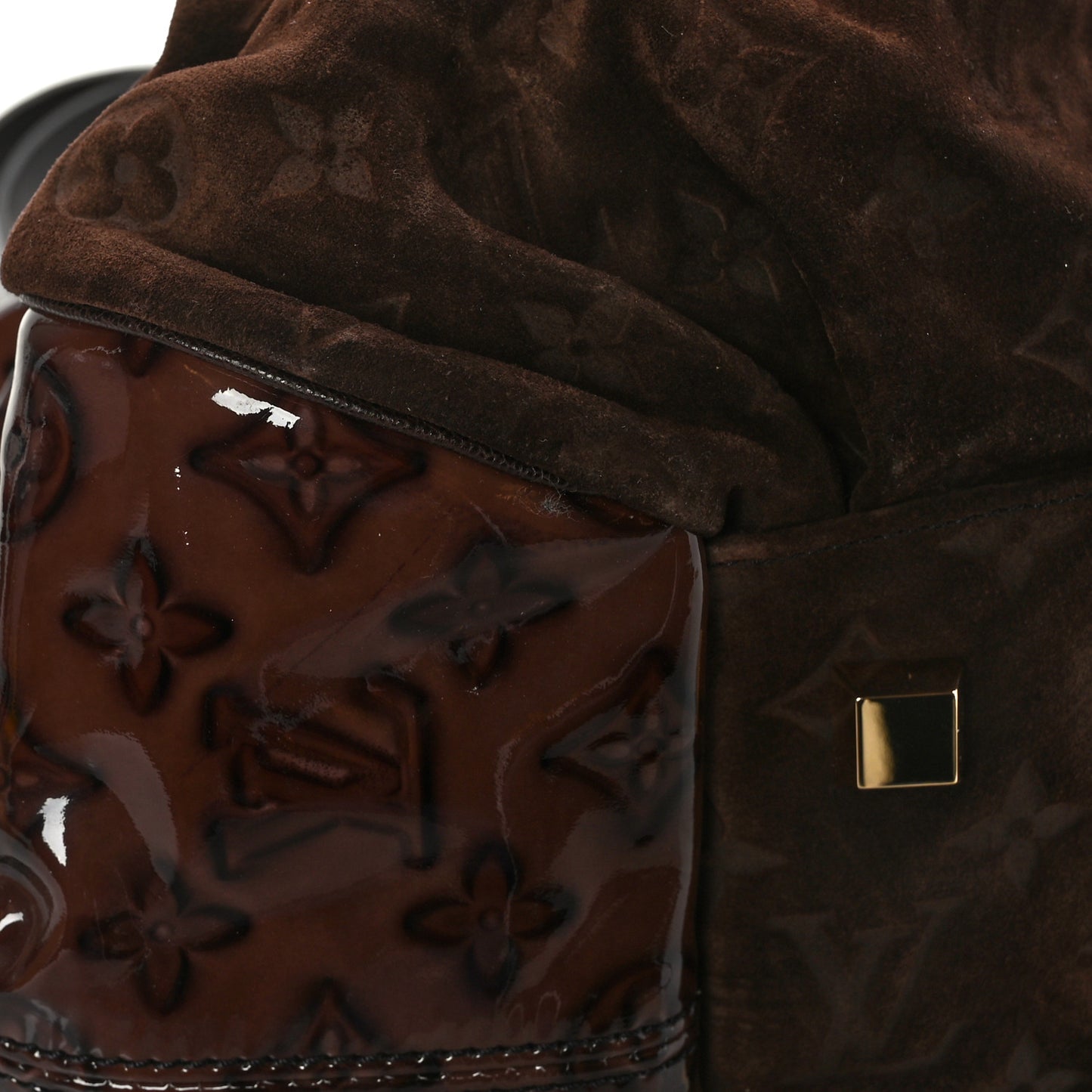 Suede Patent Monogram Irene Espresso