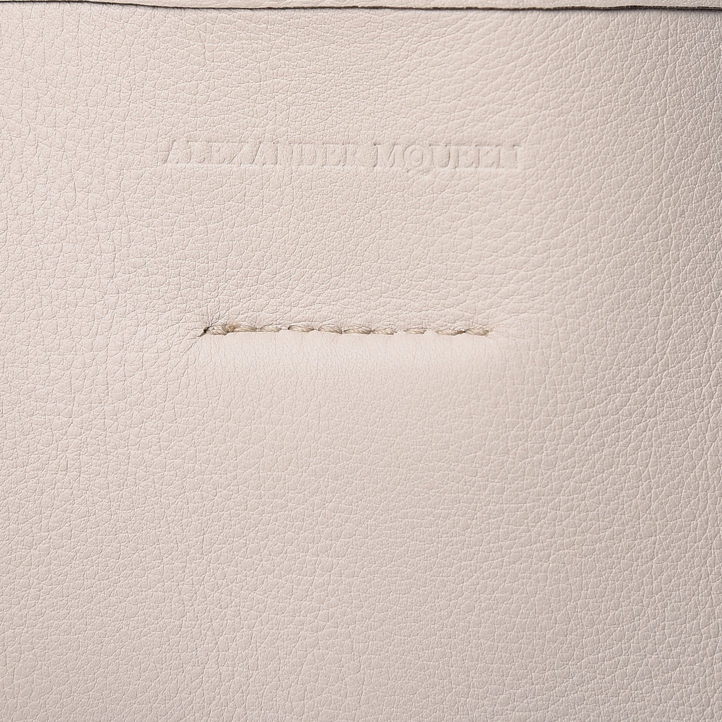 Calfskin Skull Perforated Tote Off White