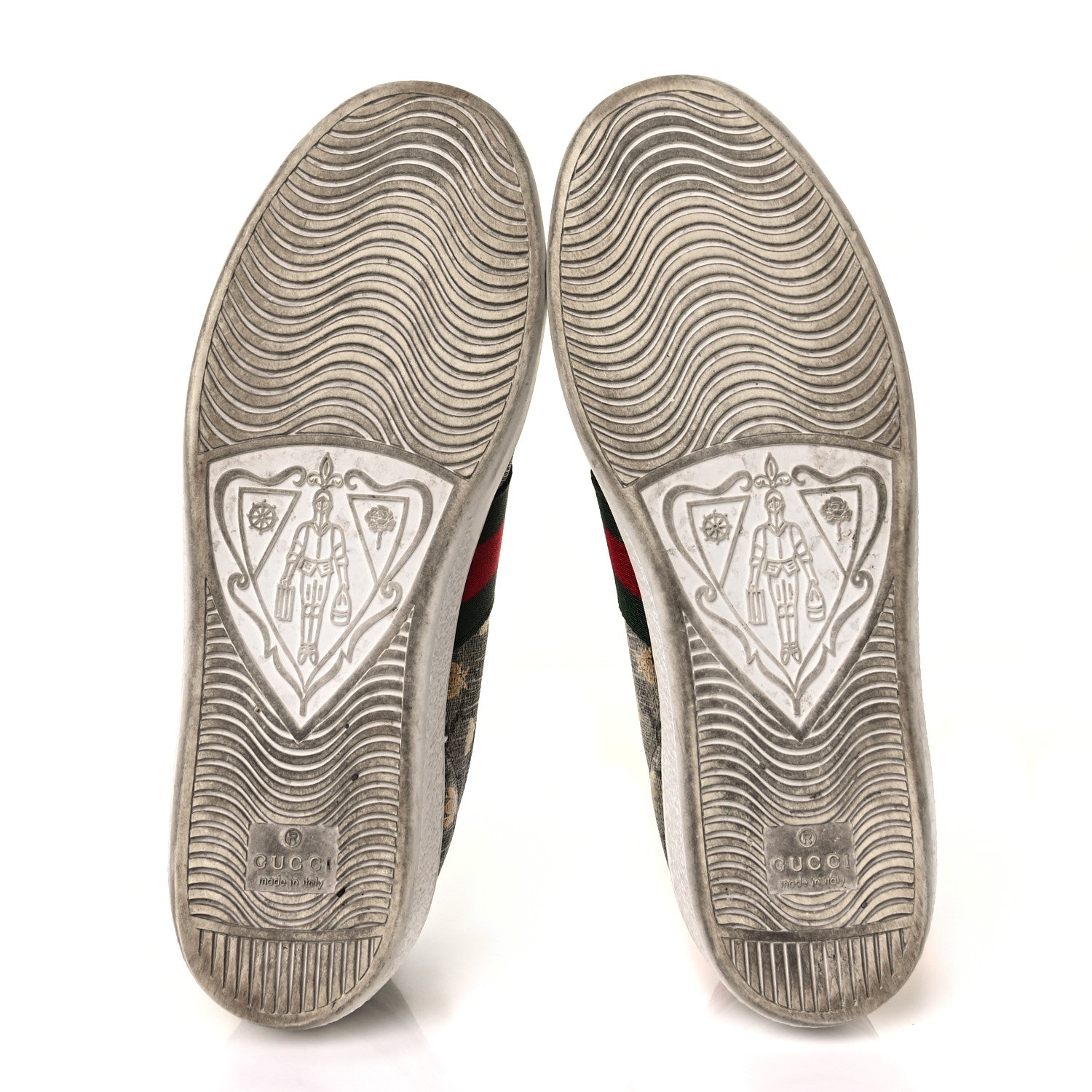 Gucci GG Supreme Monogram Bees Ayers Web Womens Ace Sneakers 35.5 Beige Oro Green Red 6 of 10