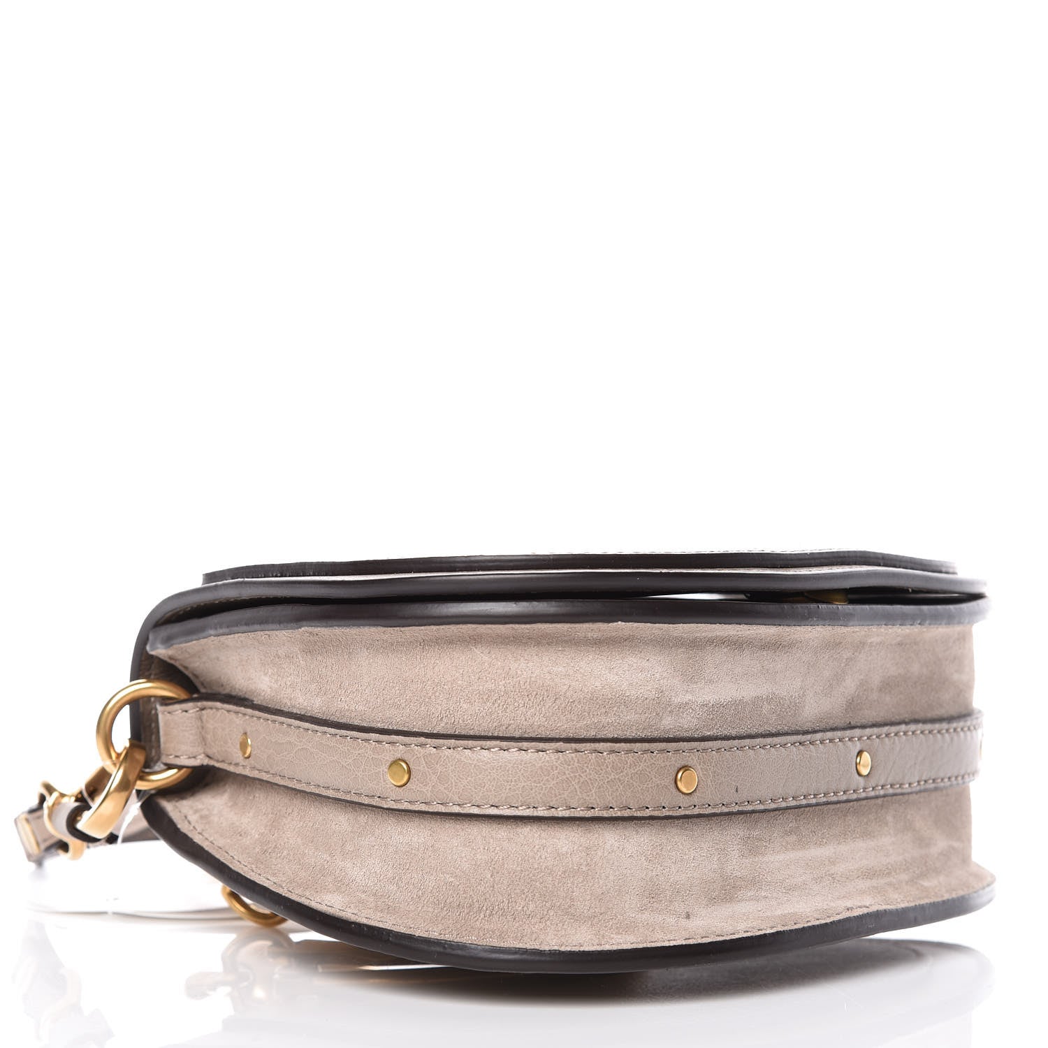 Chloe Calfskin Suede Small Nile Bracelet Bag Motty Grey 4 of 9