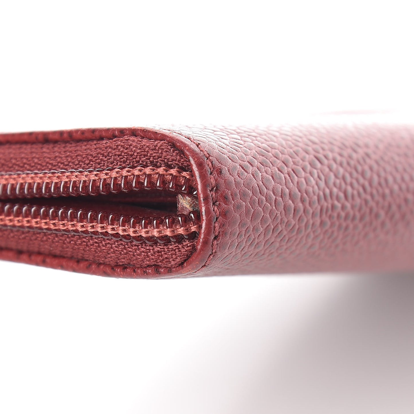 Caviar Large Timeless CC Zip Around Wallet Burgundy