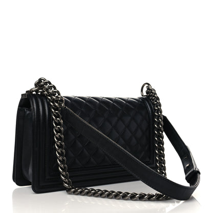 Chanel Lambskin Quilted Medium Boy Flap Black 3 of 10