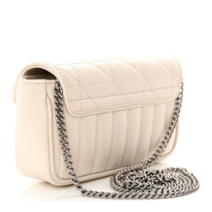 Gucci Calfskin Matelasse Aria Super Mini GG Marmont Shoulder Bag Mystic White 3 of 10