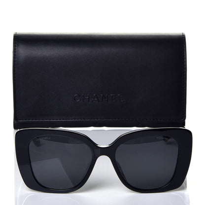 Chanel Acetate Strass Square Sunglasses 5422-B-A Black White 8 of 8