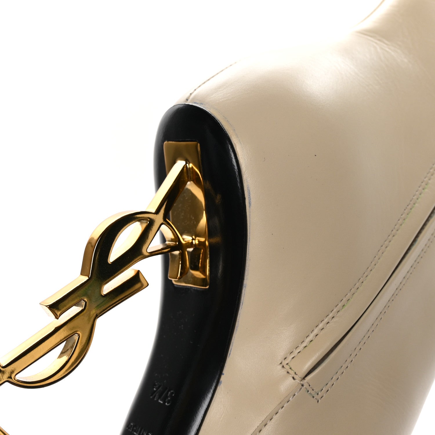 Saint Laurent Soft Calfskin Opyum 110 Ankle Boots 37.5 Real Beige 9 of 9