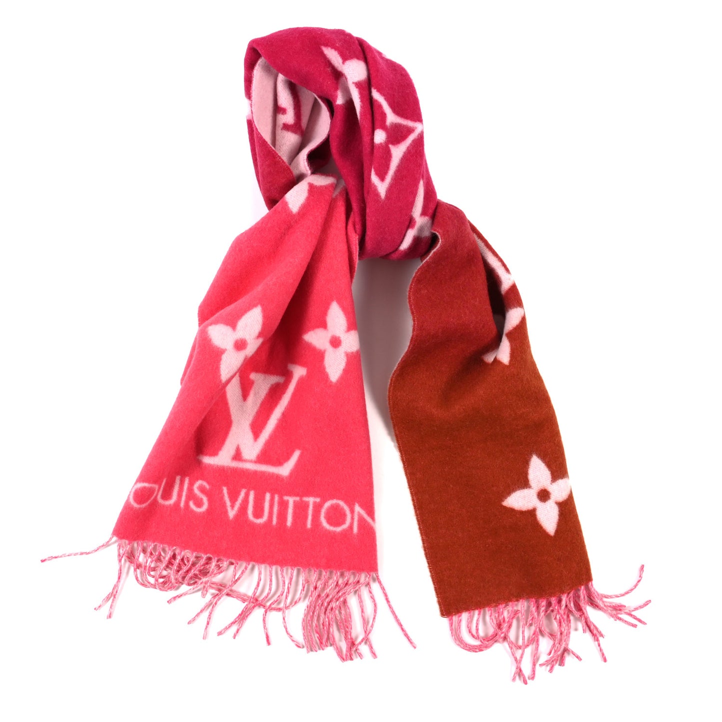 Cashmere Monogram Reykjavik Gradient Scarf Grenadine Pink