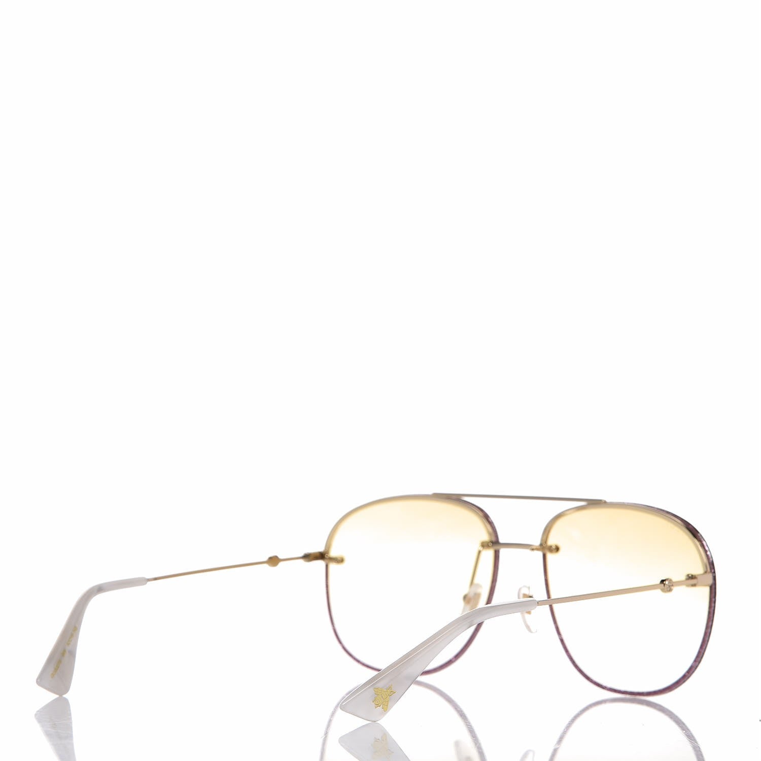 Gucci Aviator Glitter Sunglasses GG0227S Gold 4 of 8