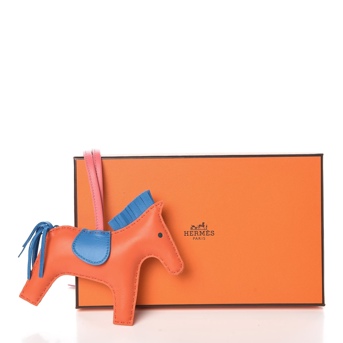 Milo Lambskin Grigri Rodeo Horse Bag Charm MM Orange Poppy Bleu Izmir Rose Azalee