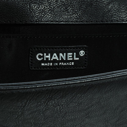 Chanel Calfskin Quilted Embellished Metal Medium Boy Flap Black 6 of 7