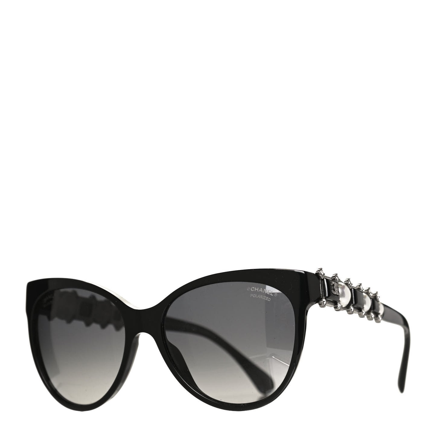 Crystal Pearl Cat Eye Sunglasses 5336-H-B Black