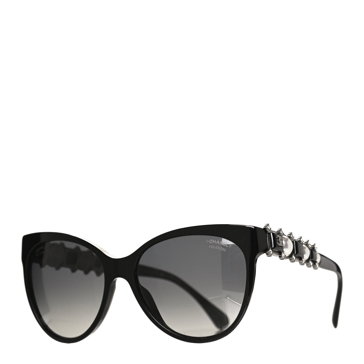 Chanel Crystal Pearl Cat Eye Sunglasses 5336-H-B Black 1 of 9