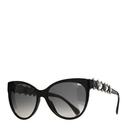 Chanel Crystal Pearl Cat Eye Sunglasses 5336-H-B Black 1 of 9