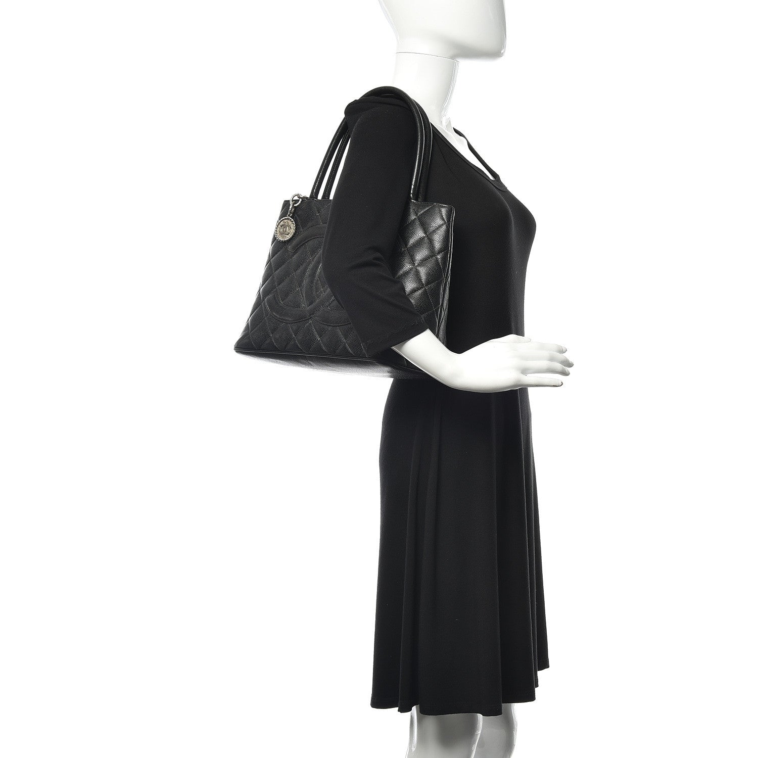 Chanel Caviar Quilted Medallion Tote Black 2 of 16