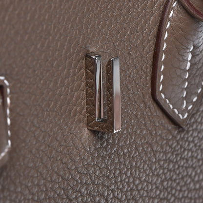 Hermes Taurillon Clemence Birkin 35 Etoupe 23 of 30