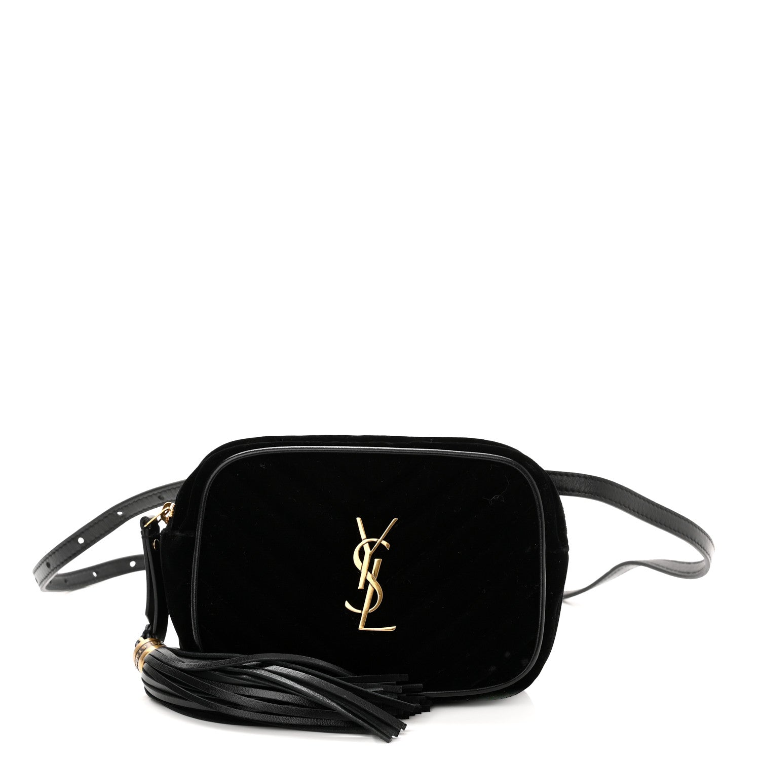 Saint Laurent Velour Matelasse Monogram Lou Belt Bag Black 1 of 10